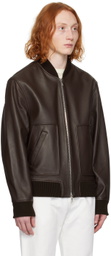 Officine Générale Brown Cesar Leather Jacket