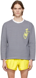 JW Anderson Black & White Striped Long Sleeve T-Shirt