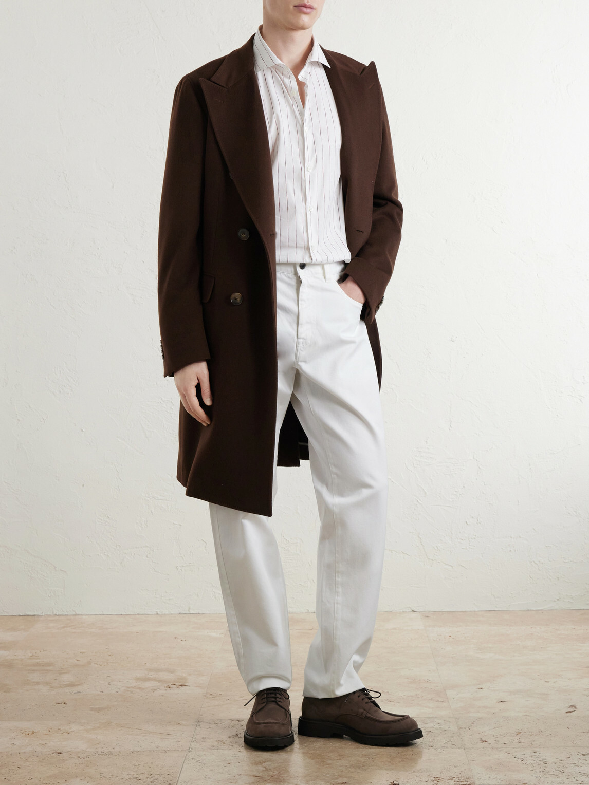 Canali - Striped Cotton-Poplin Shirt - White
