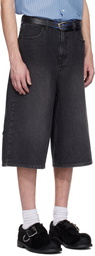ADER error Black Sig; TRS Tag 01 Denim Shorts