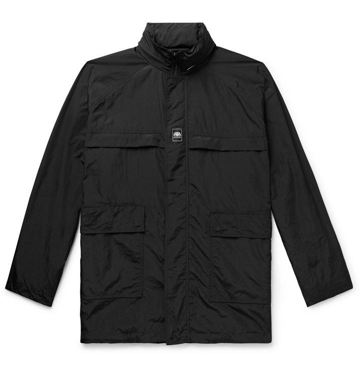 Photo: Balenciaga - Oversized Logo-Appliquéd Shell Jacket - Black