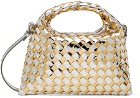 Bottega Veneta Silver & Gold Mini Hop Bag