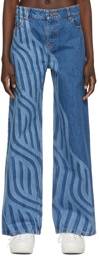 Ahluwalia Blue Laser Jeans