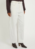 Studio Nicholson Cahun Belted Tapered-leg Jeans White