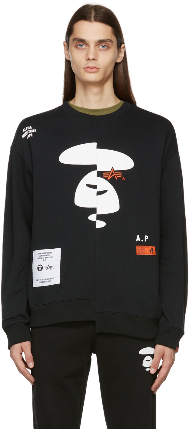 Industries Ape by A Bathing AAPE Black AAPE Ape Edition Alpha Sweatshirt Bathing A by