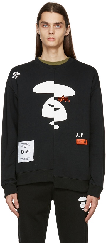 Photo: AAPE by A Bathing Ape Black Alpha Industries Edition Sweatshirt