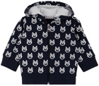 Moncler Enfant Baby Navy Monogram Hoodie & Lounge Pants Set