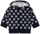 Moncler Enfant Baby Navy Monogram Hoodie & Lounge Pants Set
