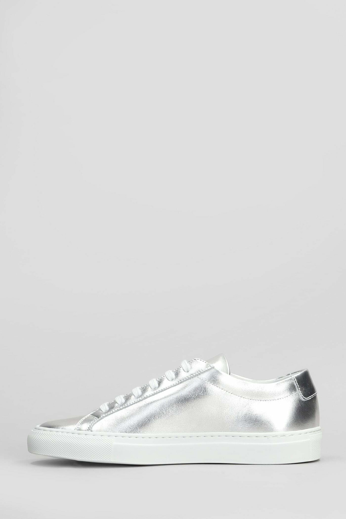 Common Projects Achilles Shiny Sneakers In Silver Leather