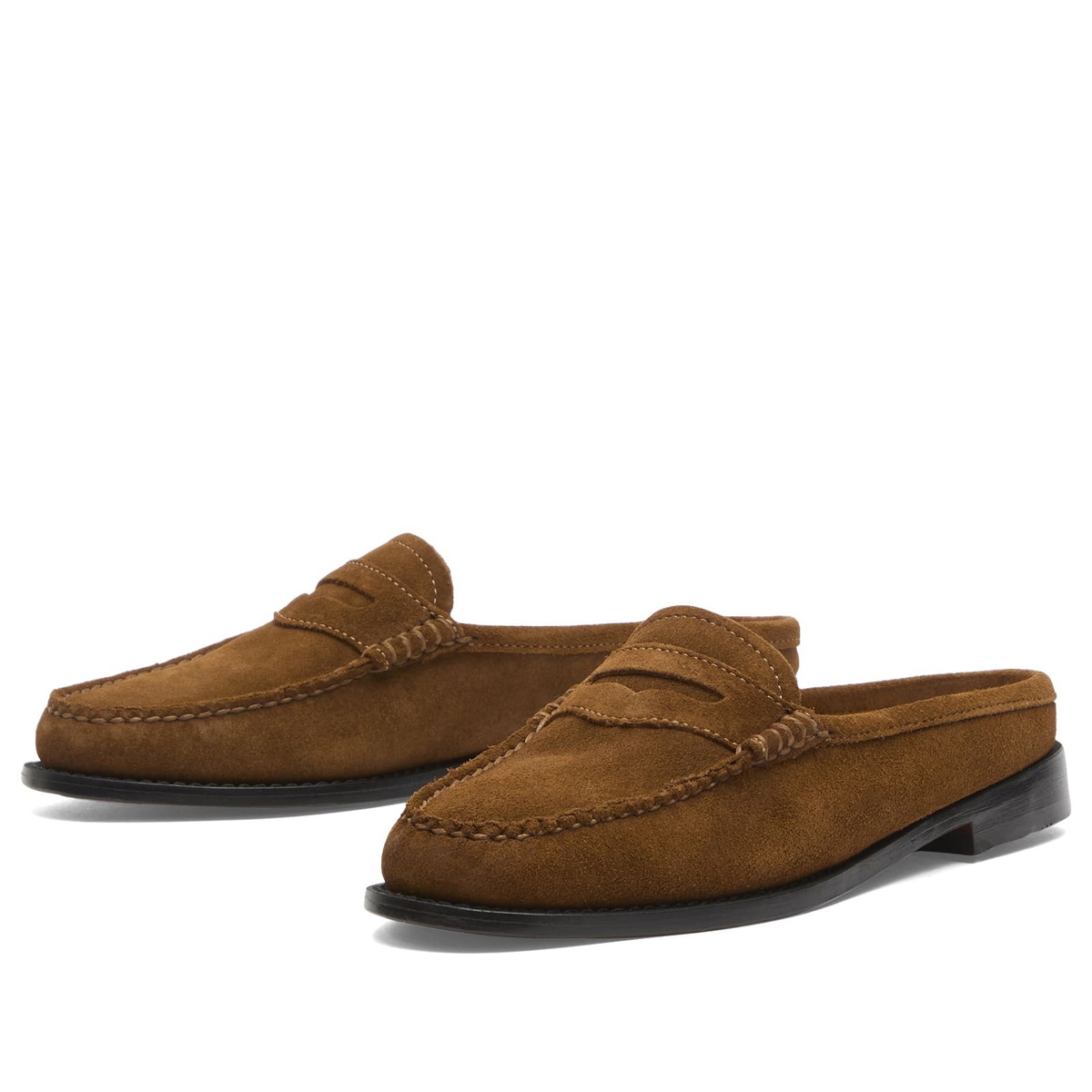 Bass Weejuns Women's Weejun Penny Slide in Mid Brown Suede