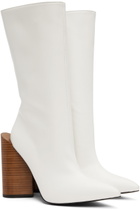 Pushbutton White Heart Boots