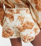Zimmermann Indra beaded printed linen shorts