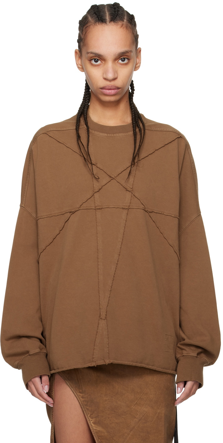 Rick Owens DRKSHDW Brown Crater T Sweatshirt Rick Owens Drkshdw
