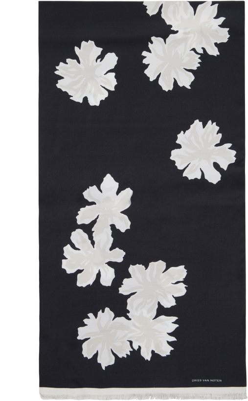 Photo: Dries Van Noten Black Floral Scarf