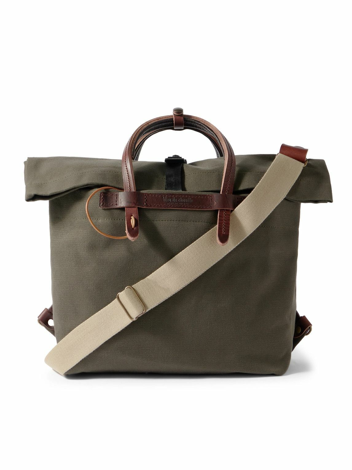 Bleu de Chauffe - Woody Business Leather-Trimmed Canvas Messenger Bag