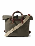 Bleu de Chauffe - Woody Business Leather-Trimmed Canvas Messenger Bag