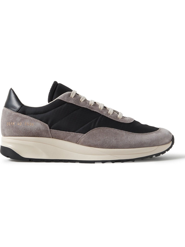 Photo: Common Projects - Track Classic Leather-Trimmed Suede and Ripstop Sneakers - Gray