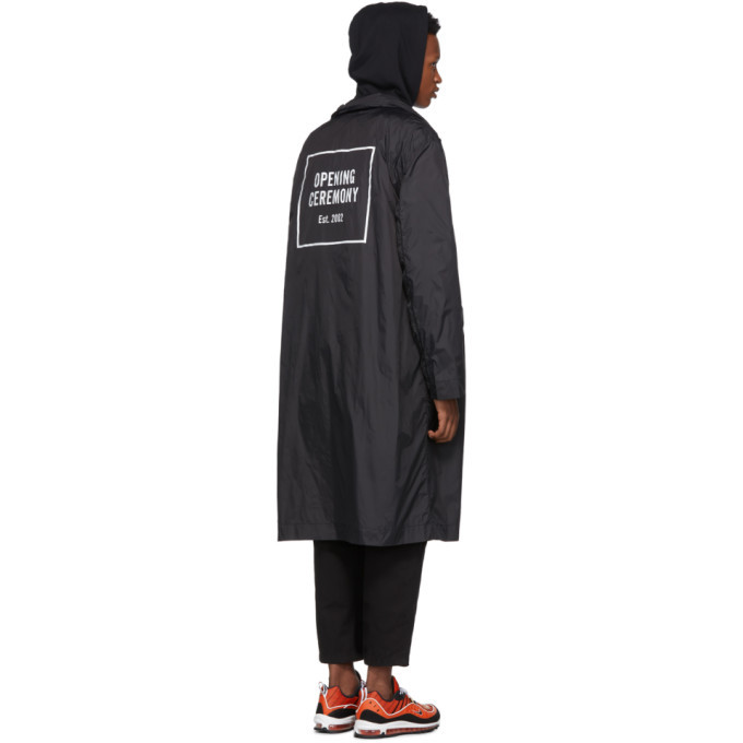 Opening Ceremony Black Nylon Logo Trench Coat Opening Ceremony