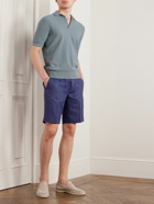 Loro Piana - Straight-Leg Linen Drawstring Bermuda Shorts - Blue