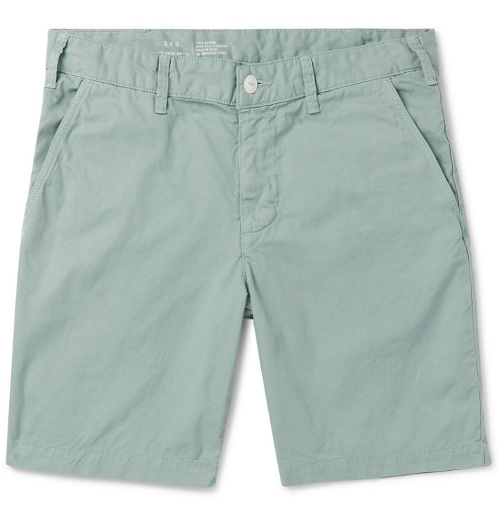 Photo: Save Khaki United - Slim-Fit Cotton-Twill Bermuda Shorts - Blue