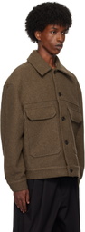 Lownn Taupe Wool Cashmere Workwear Jacket