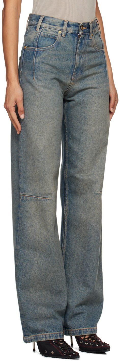DARKPARK Blue Lu Straight Leg Fitted Jeans