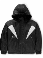 Balmain - Faux Fur-Trimmed Padded Monogrammed Shell Hooded Jacket - Black
