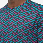 Versace Men's Geometric Print T-Shirt in Black/Purple