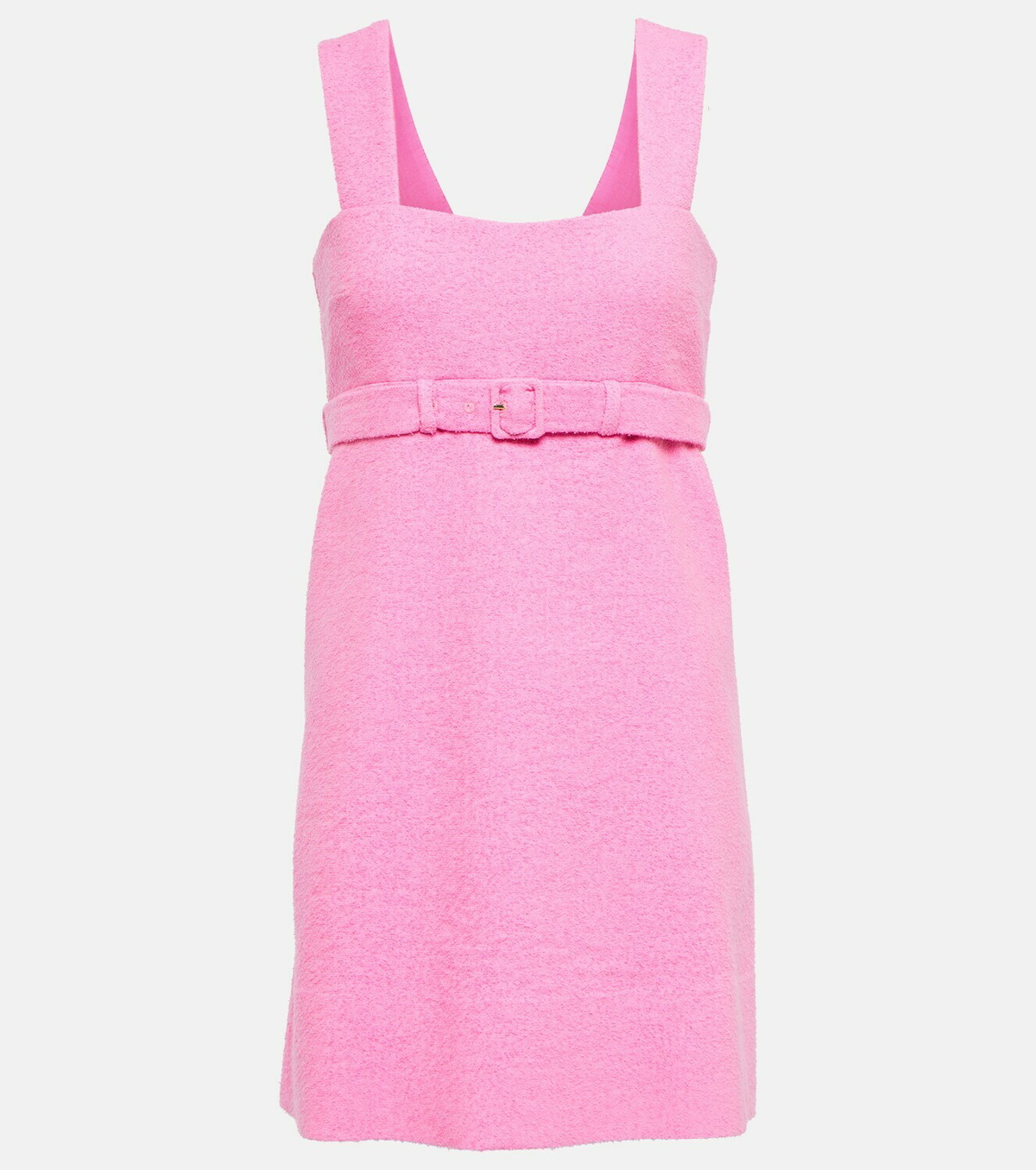 Patou Belted cotton-blend tweed minidress