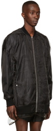 Rick Owens Black Nylon & Polyester Bomber Jacket