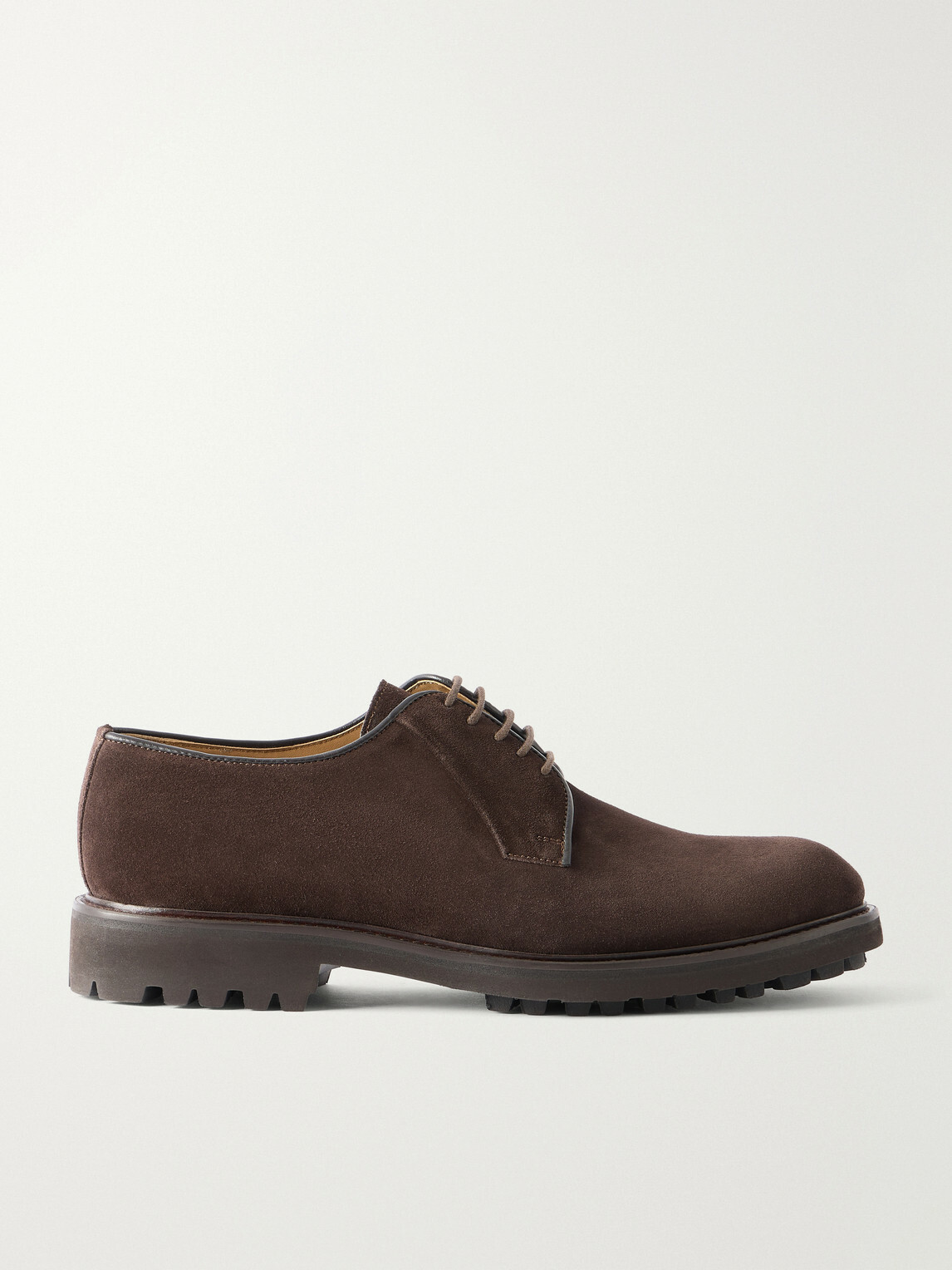 Mr P. - Suede Derby Shoes - Brown