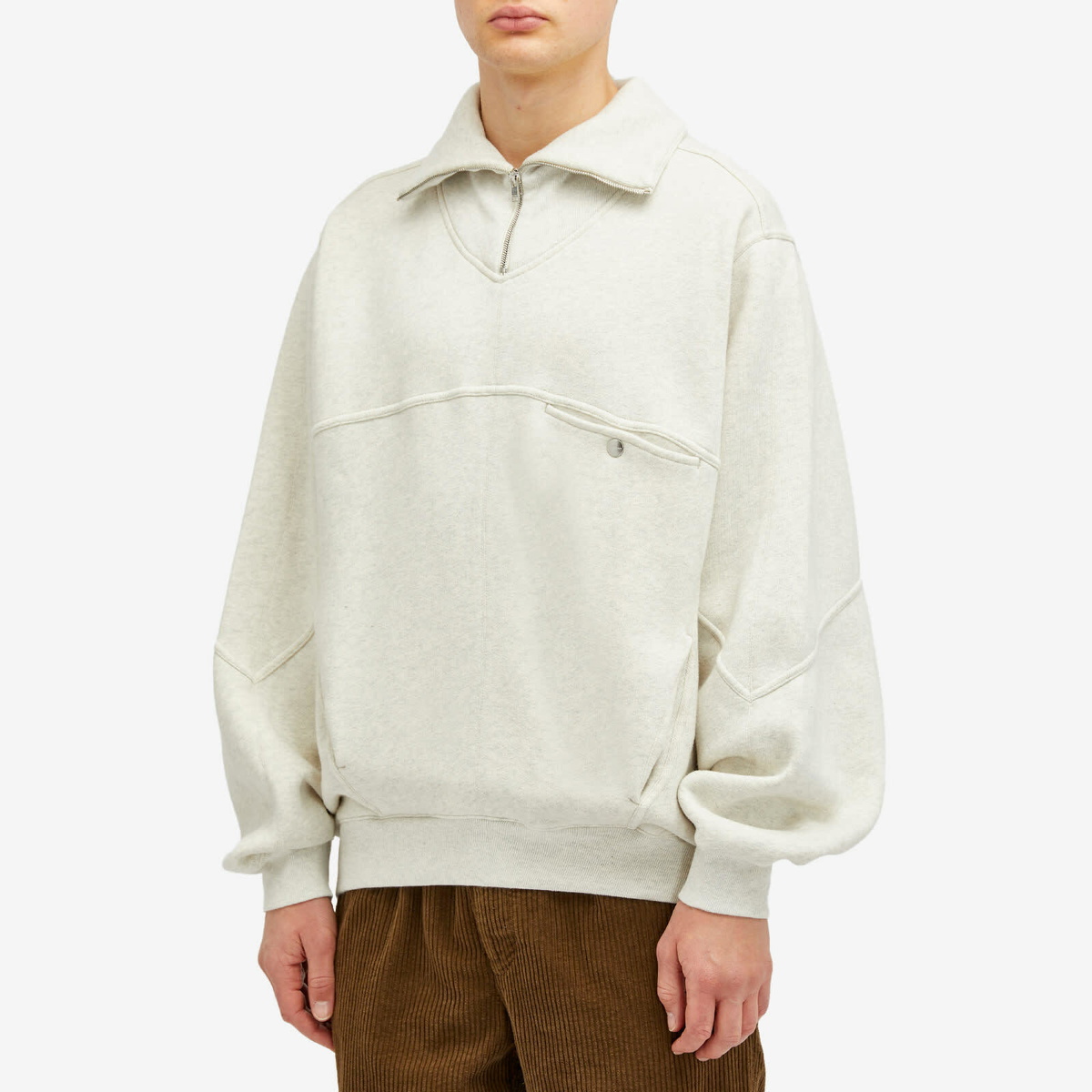 【関税込み】Isabel Marant カーキ Wilfrid スウェットシャツ Isabel Marant Men's Wilfrid Half Zip Sweatshirt in Ecru