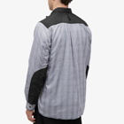 Junya Watanabe MAN Men's Stripe Check Technical Overshirt in White/Black/Black