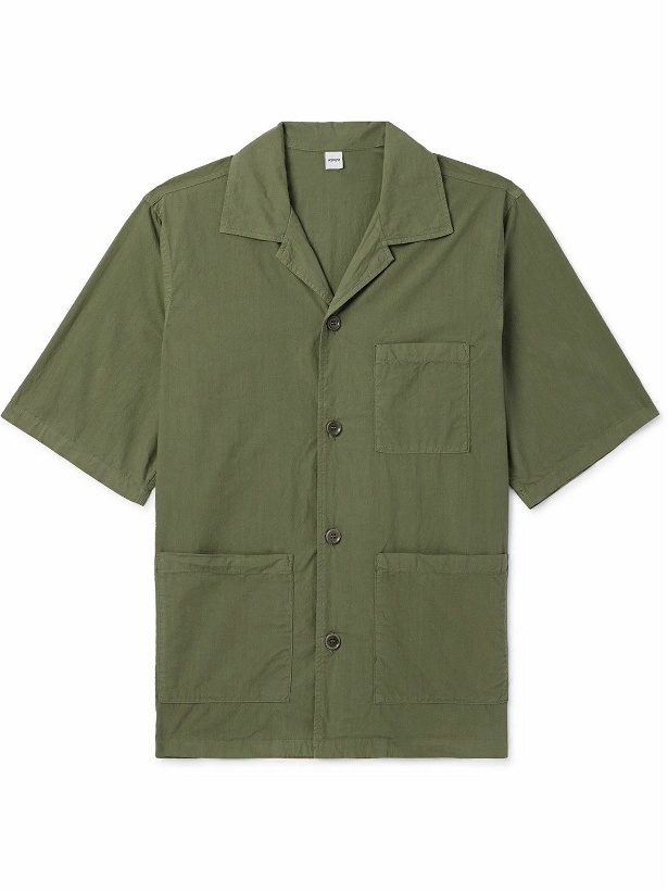 Photo: Aspesi - Camp-Collar Cotton-Poplin Shirt - Green