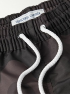 Frescobol Carioca - Straight-Leg Long-Length Printed Swim Shorts - Brown