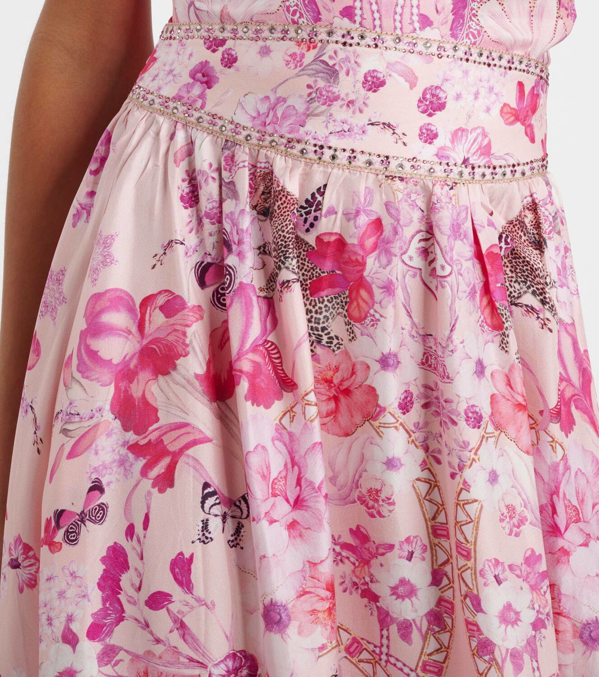 Camilla Floral embellished silk maxi skirt