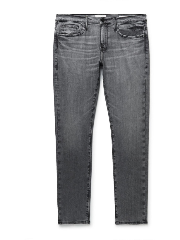 Photo: FRAME - L'Homme Skinny-Fit Organic Stretch-Denim Jeans - Gray