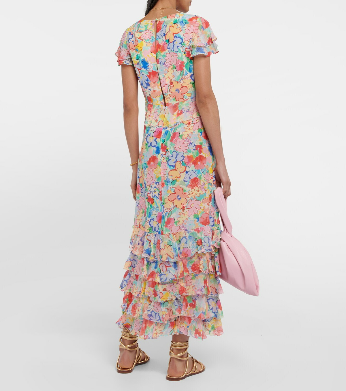 Rixo Thanvi floral silk voile midi dress Rixo