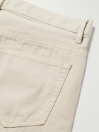 FRAME - Distressed Straight-Leg Cotton-Canvas Shorts - Neutrals