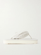 DRKSHDW by Rick Owens - Frayed Denim Sandals - White