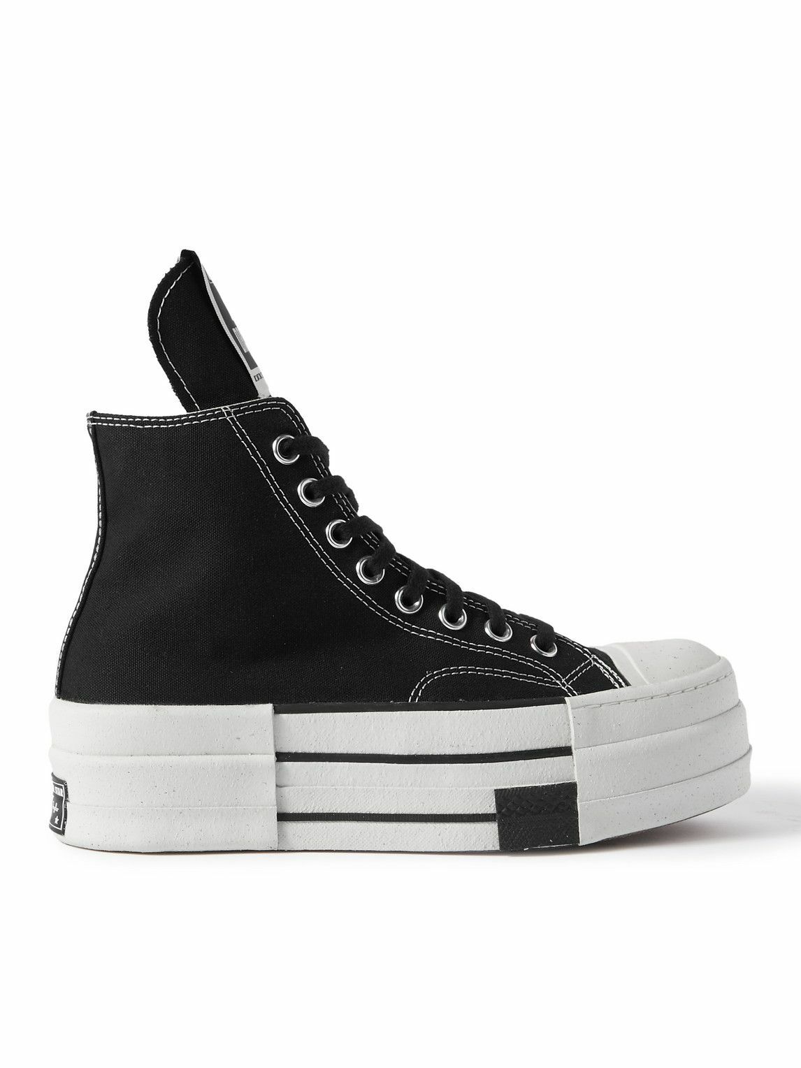 Rick Owens Converse Drkshdw Dbl Drkstar Chuck 70 Canvas High Top Sneakers Black Rick Owens 7848