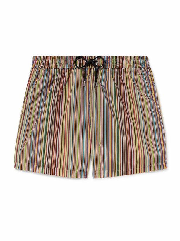 Photo: Paul Smith - Slim-Fit Short-Length Striped Swim Shorts - Multi