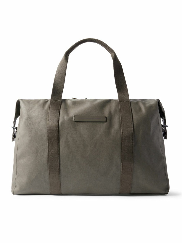 Photo: HORIZN STUDIOS - SoFo L Leather and Grosgrain-Trimmed Canvas Weekend Bag