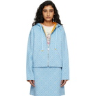 Casablanca Blue Double Faced Wool Hoodie