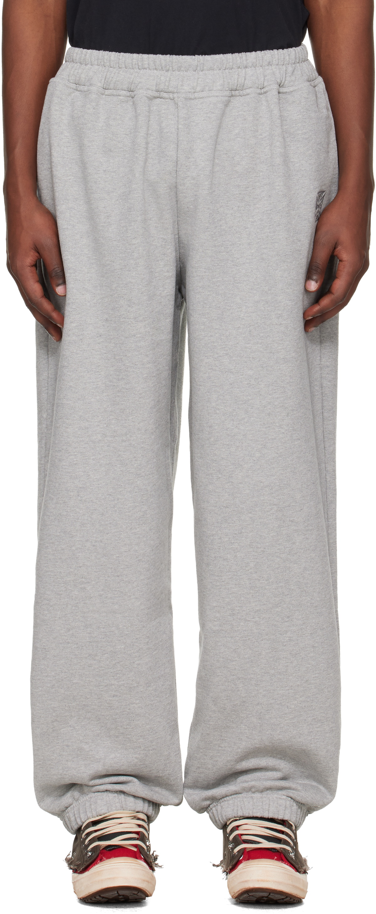 VETEMENTS Gray Biker Cross Logo Sweatpants