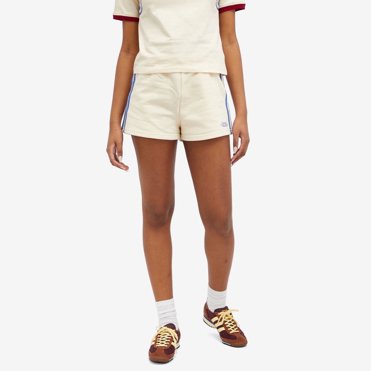 GCDS Women's Logo Sweatshorts in Off White