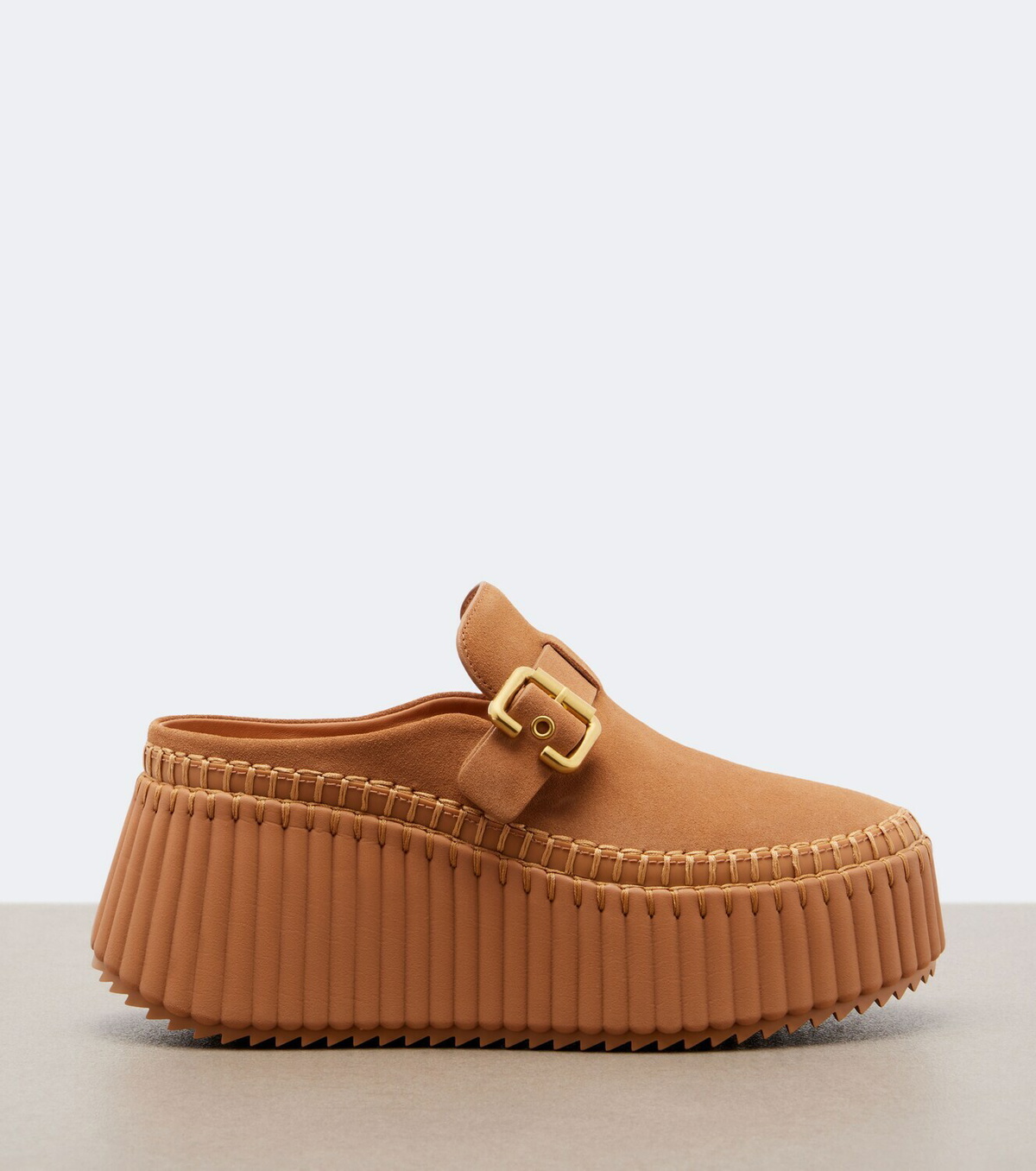 Chloé Nama leather platform mules