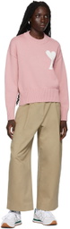 AMI Paris Pink Ami de Cœur Sweater