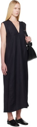 Studio Nicholson Navy Lise Linen Midi Dress