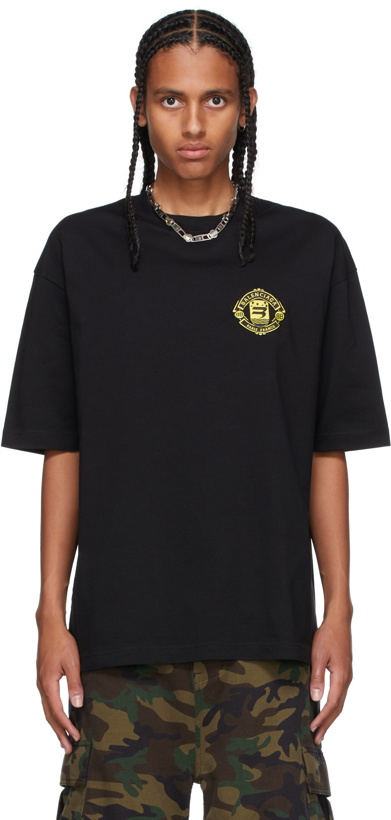Photo: Balenciaga Black Medium Fit Crest Logo T-Shirt